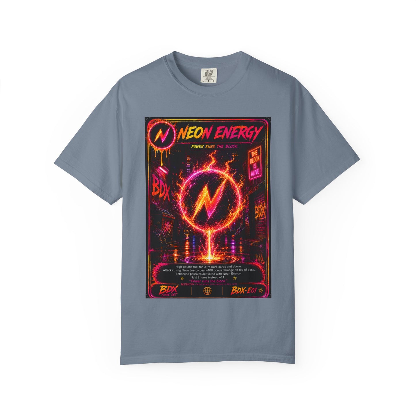 Neon Energy Power Runs The Block — BDX Energy Series — BDX Tee