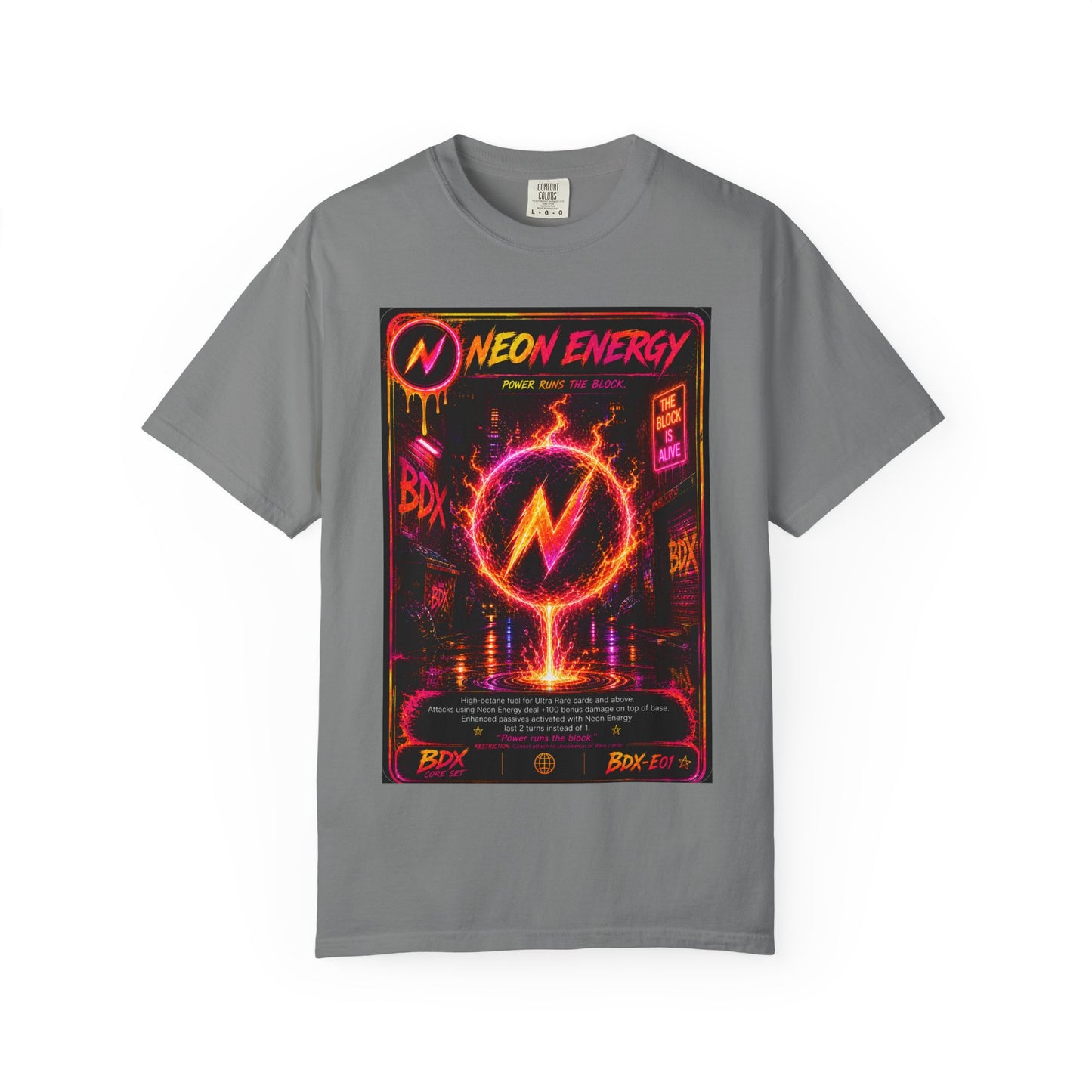 Neon Energy Power Runs The Block — BDX Energy Series — BDX Tee