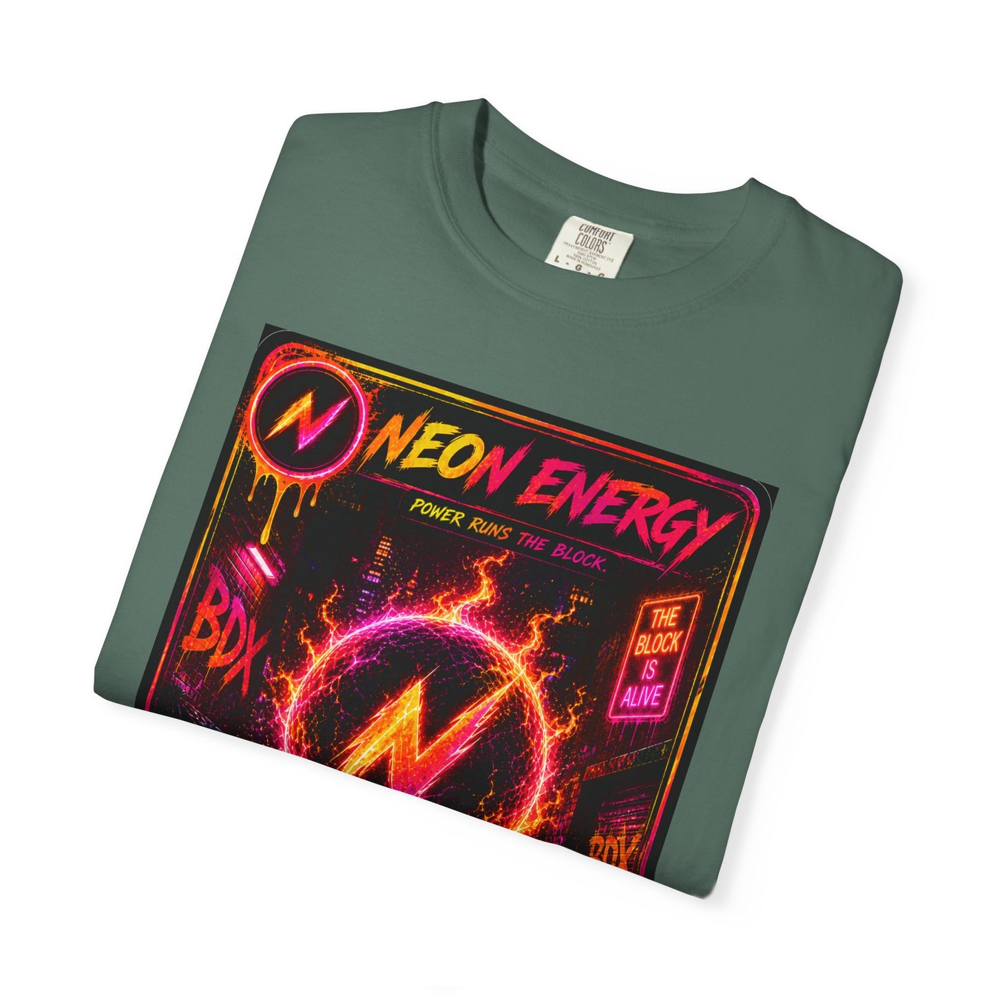 Neon Energy Power Runs The Block — BDX Energy Series — BDX Tee