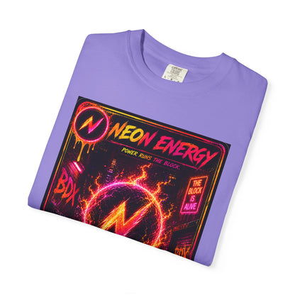 Neon Energy Power Runs The Block — BDX Energy Series — BDX Tee