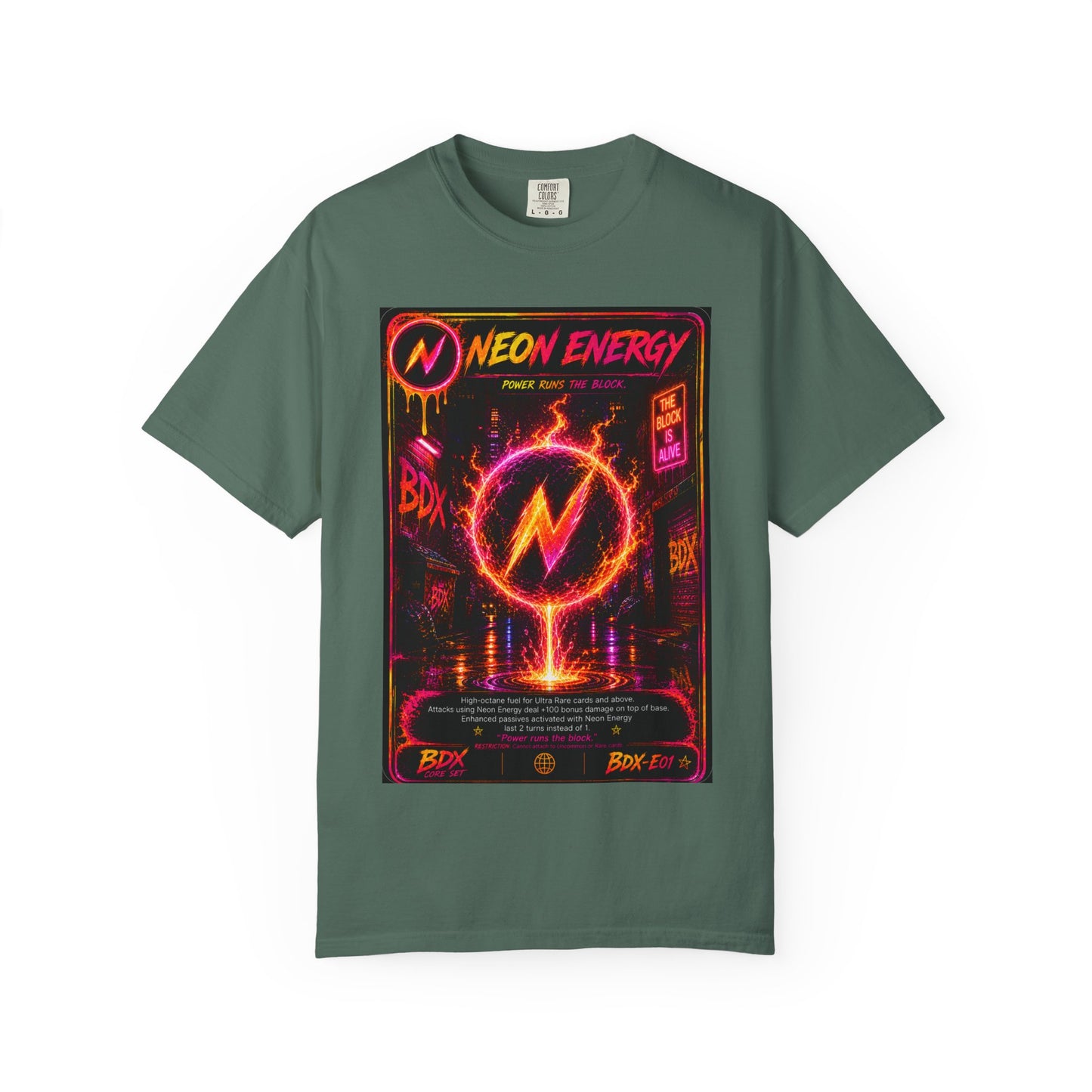 Neon Energy Power Runs The Block — BDX Energy Series — BDX Tee