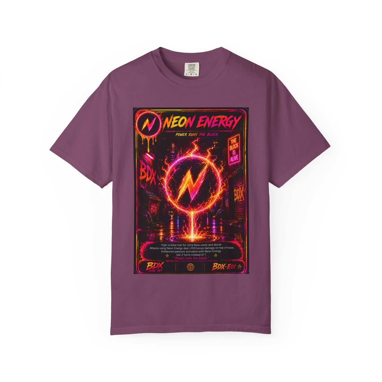 Neon Energy Power Runs The Block — BDX Energy Series — BDX Tee