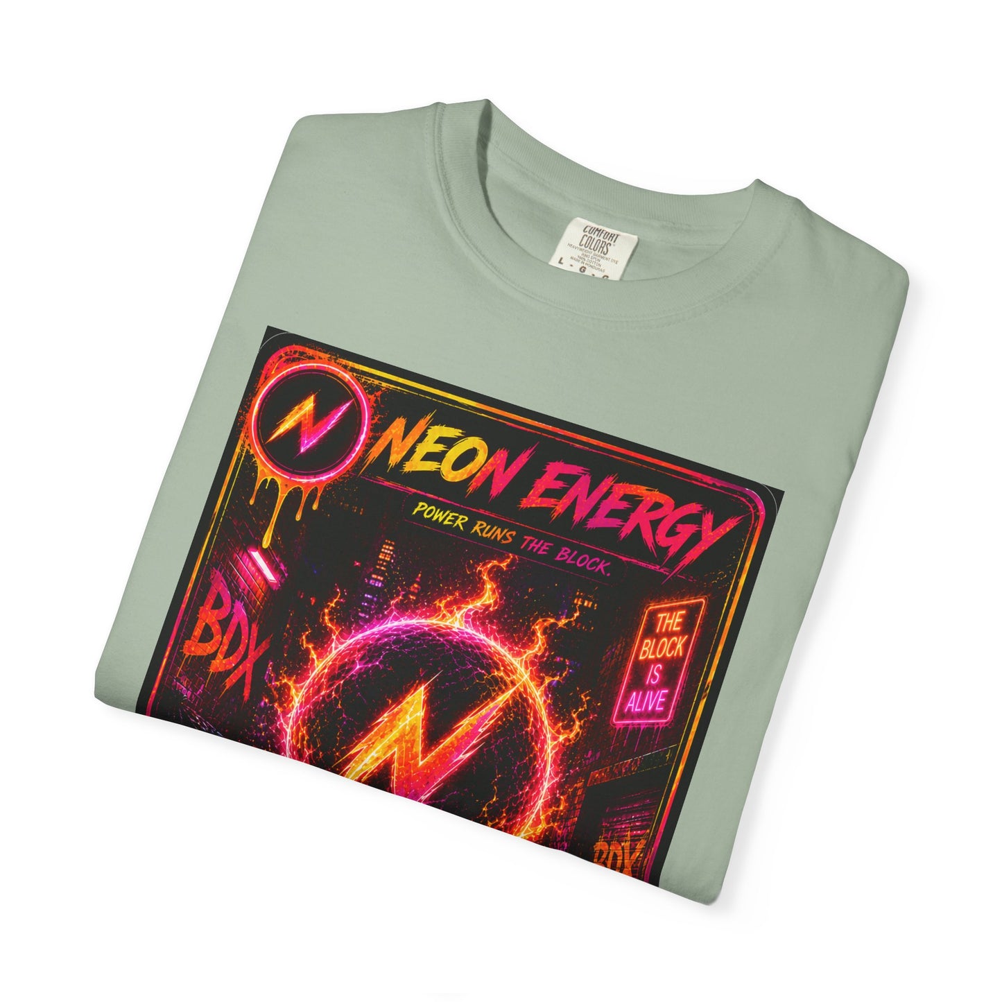 Neon Energy Power Runs The Block — BDX Energy Series — BDX Tee